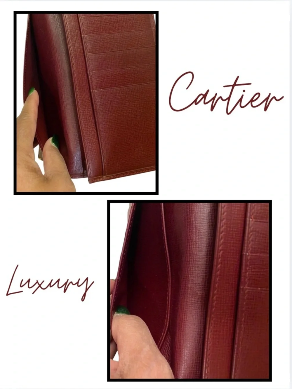 CARTIER Must de Cartier Leather Bifold Wallet, Vintage, EUC
